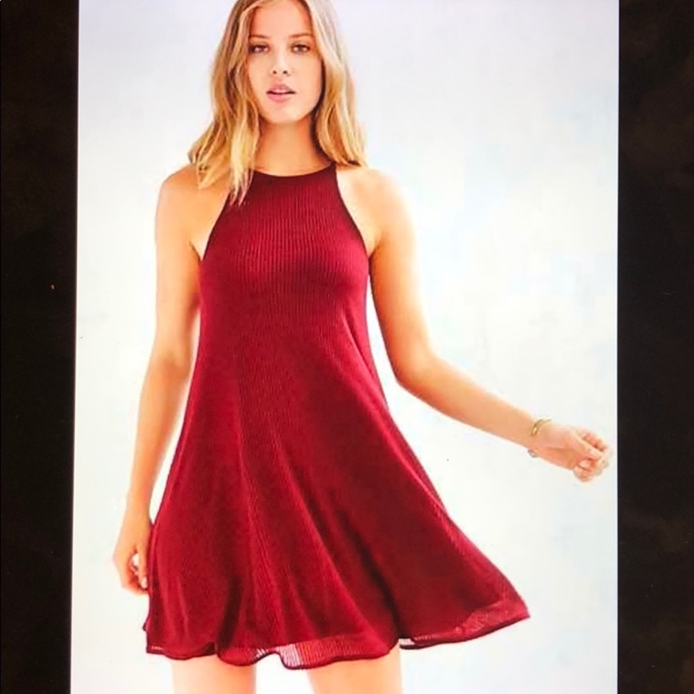 UO Silence + Noise Ribbed Swing Dress